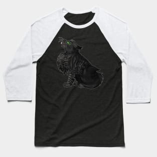 Black Tabby Longhair Baseball T-Shirt